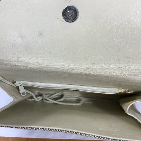 ELKA Vintage Clutch Handbag Metal Mesh Sequin Clutch with Shoulder Strap - Picture 3 of 7